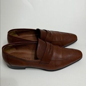a.testoni soft grain calf caramel leather loafer